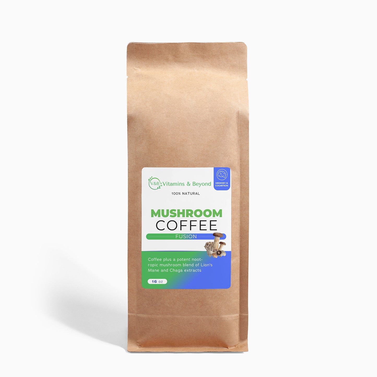 Mushroom Coffee Fusion - Lion’s Mane & Chaga 16oz