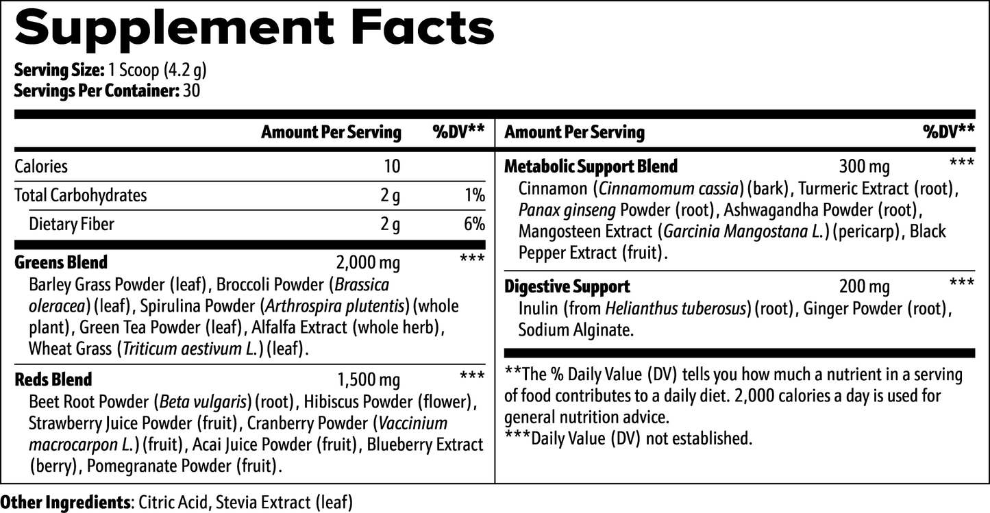 100% Natural Greens Superfood Powder